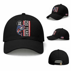 Vintage USA 250th Anniversary Bass Fishing Patriotic Gift Baseball Cap TS12 Baseball Cap Universal Fit Black Print Your Wear