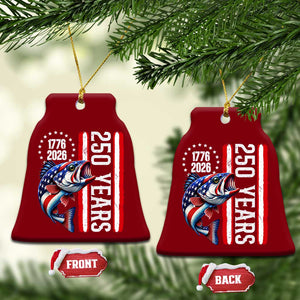 Vintage USA 250th Anniversary Bass Fishing Patriotic Gift Ceramic Ornament TS12 Print Your Wear