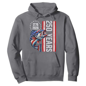 Vintage USA 250th Anniversary Bass Fishing Patriotic Gift Hoodie TS12 Charcoal Print Your Wear