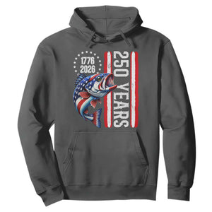 Vintage USA 250th Anniversary Bass Fishing Patriotic Gift Hoodie TS12 Dark Heather Print Your Wear