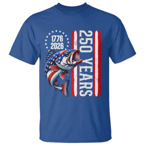 Vintage USA 250th Anniversary Bass Fishing Patriotic Gift T Shirt TS12 Royal Blue Print Your Wear