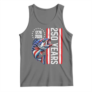 Vintage USA 250th Anniversary Bass Fishing Patriotic Gift Tank Top TS12 Black Heather Print Your Wear