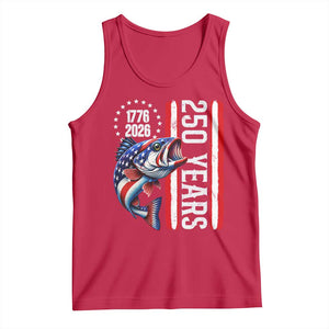 Vintage USA 250th Anniversary Bass Fishing Patriotic Gift Tank Top TS12 Red Print Your Wear