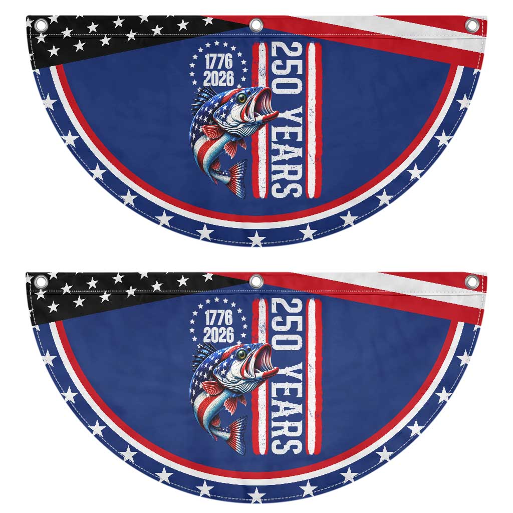 Vintage USA 250th Anniversary Bass Fishing Gift Patriotic Fan Flag TS12 2pcs pack Classic Navy Print Your Wear