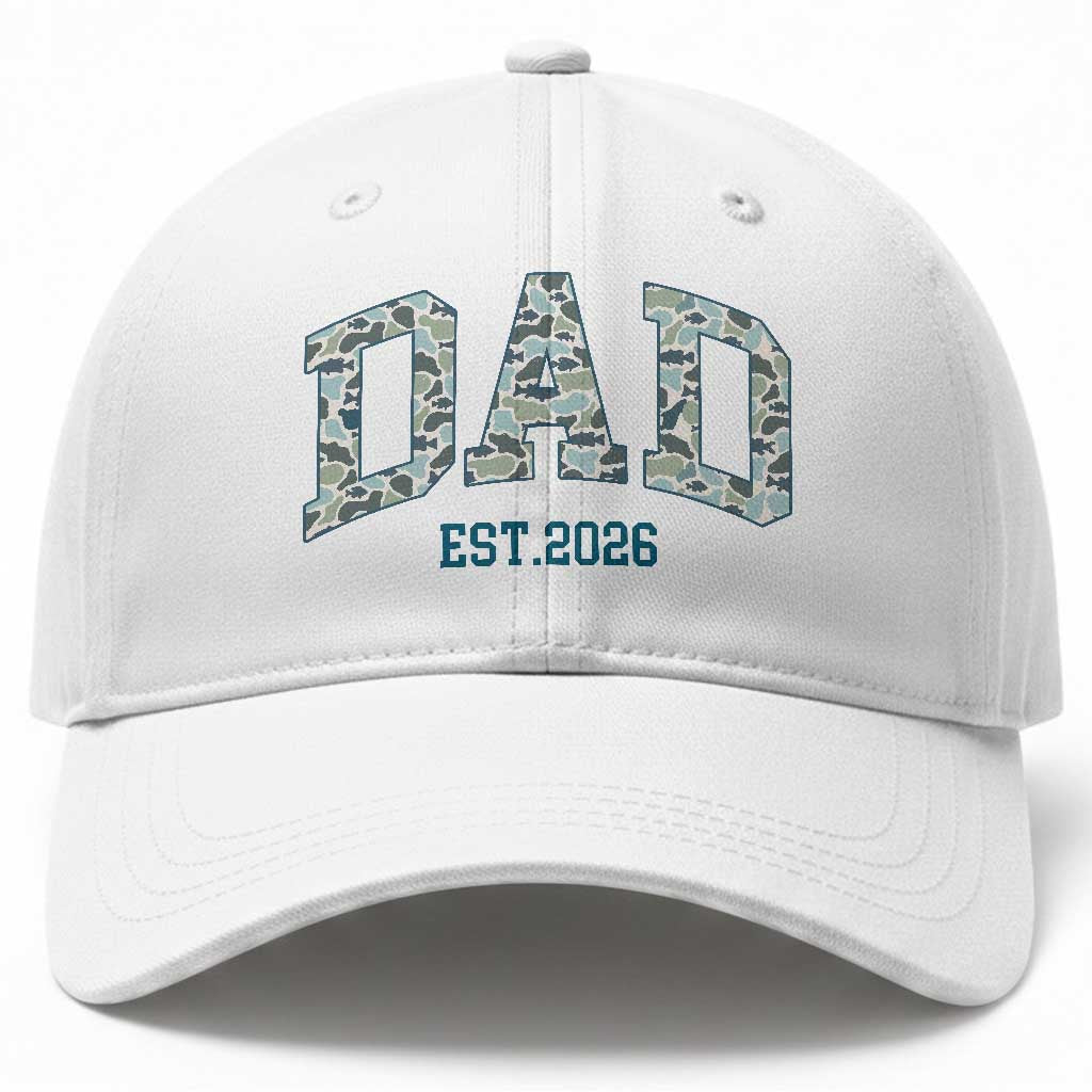 Promoted To Dad Est 2026 Baseball Cap Camo Fishing New Dad Gift TS12 Print Your Wear
