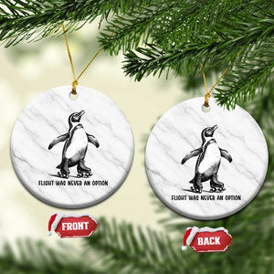 Flight Was Never An Option Ceramic Ornament Funny Penguin Roller Skates TS12 1pc White Marble Print Your Wear
