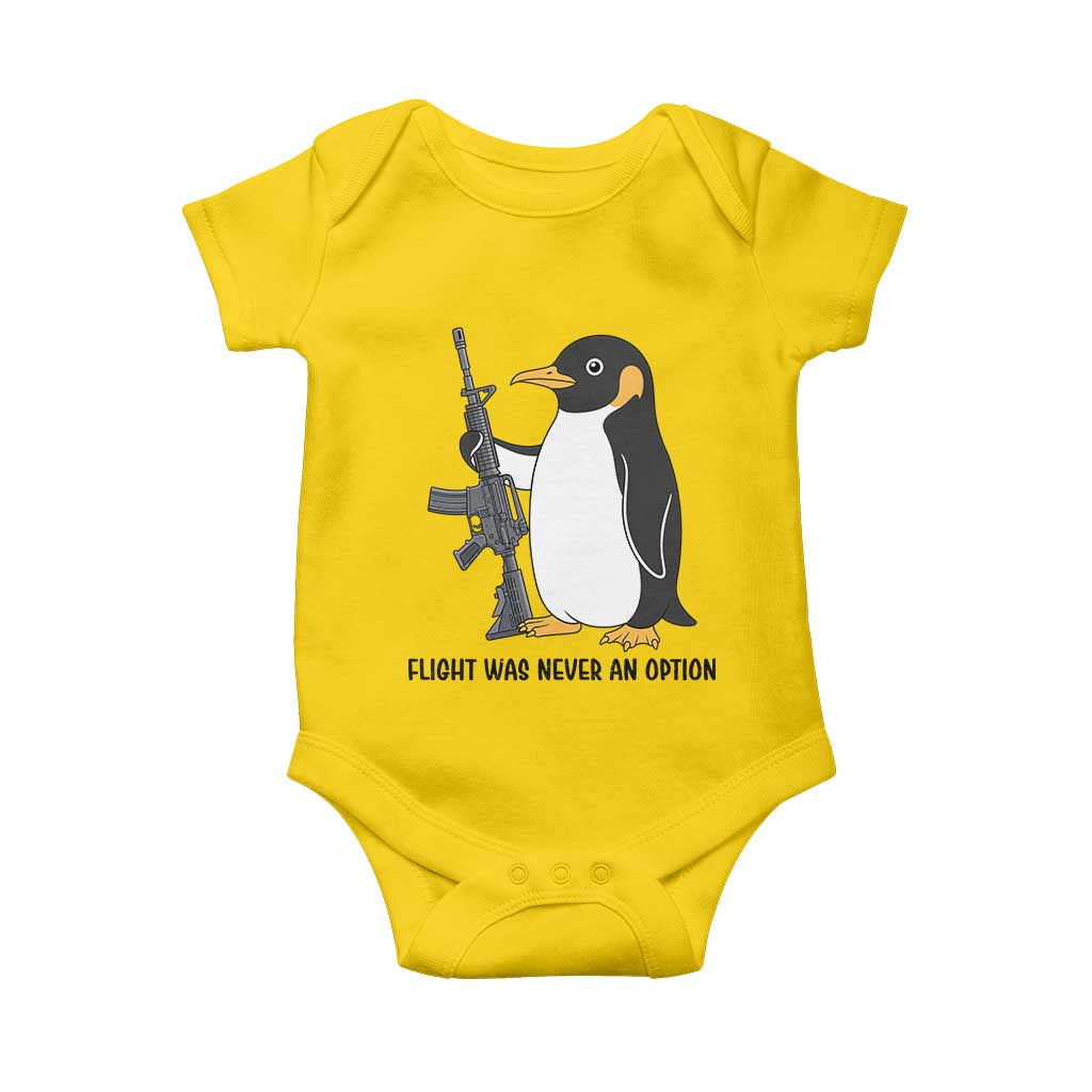 Funny Penguin Lover Gift Baby Onesie Flight Was Never An Option TS12 Daisy Print Your Wear