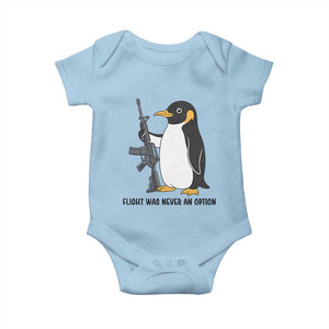 Funny Penguin Lover Gift Baby Onesie Flight Was Never An Option TS12 Light Blue Print Your Wear