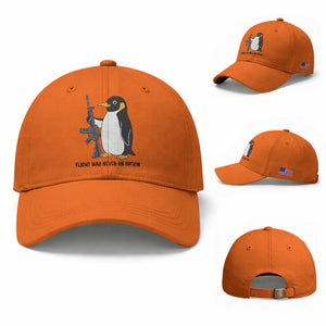 Funny Penguin Lover Gift Baseball Cap Flight Was Never An Option TS12 Baseball Cap Universal Fit Orange Print Your Wear