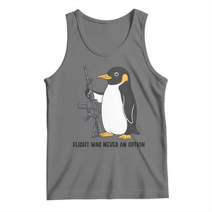 Funny Penguin Lover Gift Tank Top Flight Was Never An Option TS12 Black Heather Print Your Wear