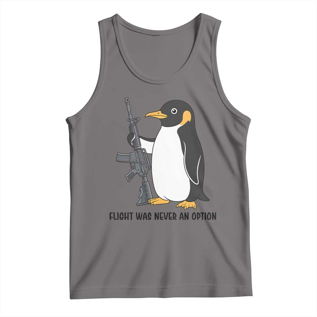 Funny Penguin Lover Gift Tank Top Flight Was Never An Option TS12 Deep Heather Print Your Wear