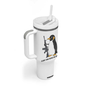 Funny Penguin Lover Gift Tumbler With Handle Flight Was Never An Option TS12 Print Your Wear