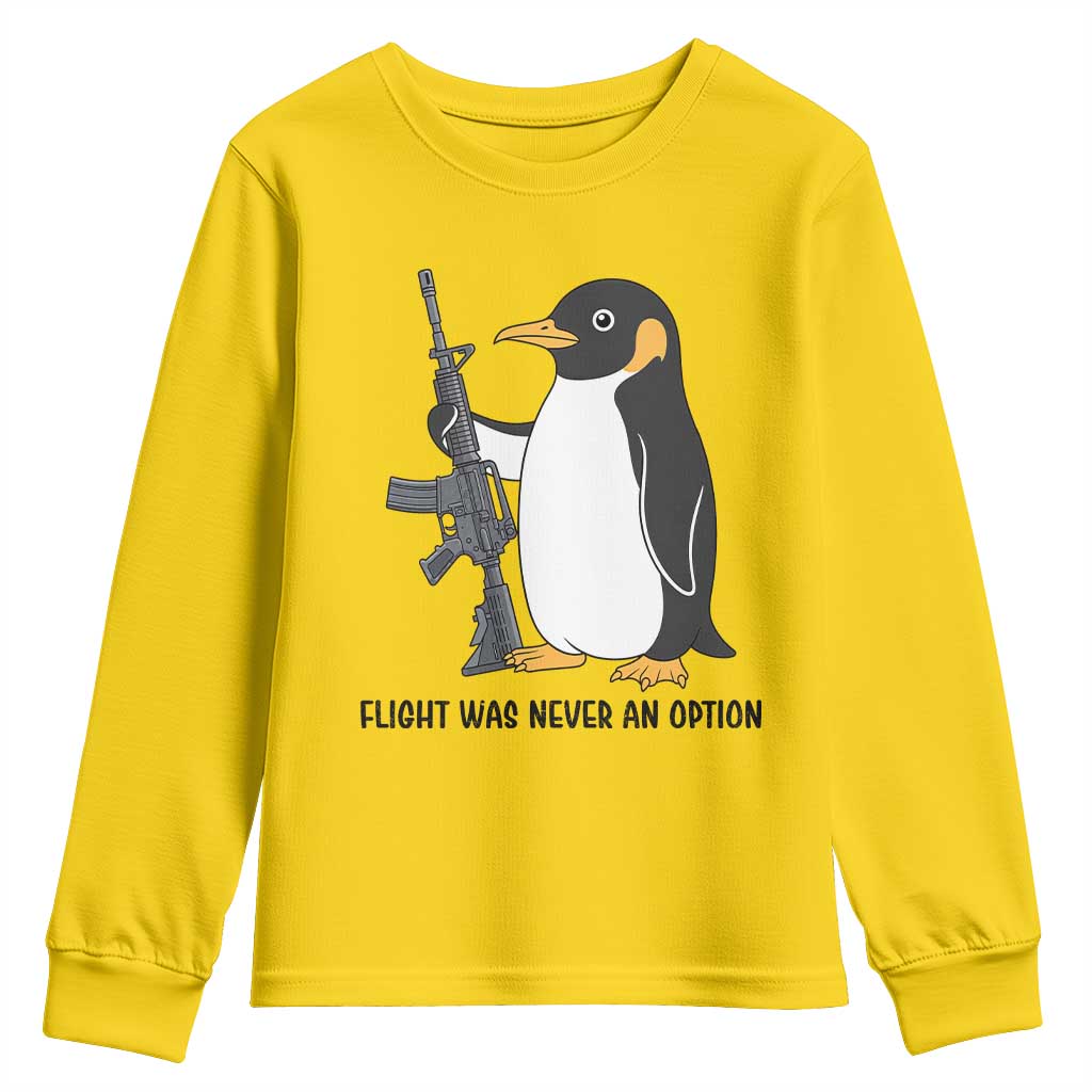 Funny Penguin Lover Gift Youth Sweatshirt Flight Was Never An Option TS12 Daisy Print Your Wear