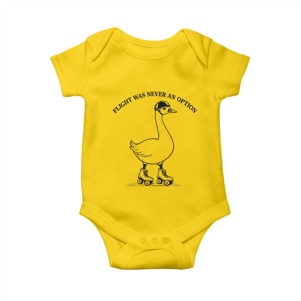 Funny Silly Goose Roller Skater Baby Onesie Flight Was Never An Option TS12 Daisy Print Your Wear