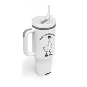 Funny Silly Goose Roller Skater Tumbler With Handle Flight Was Never An Option TS12 Print Your Wear