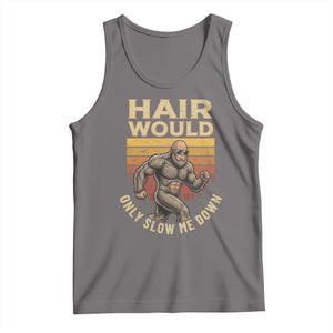 Funny Bald Bigfoot Tank Top Hair Would Only Slow Me Down TS12 Deep Heather Print Your Wear