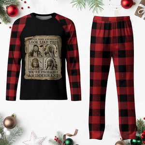 Indigenous Peoples Day Plaid Pajama Set Unless Your Ancestors Look Like This Youre Immigrant TS12 Buffalo Plaid Print Your Wear
