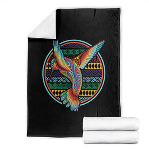 Colorful Geometric Tribal Hummingbird Throw Blanket Southwest Pattern Graphic TS12 Black Print Your Wear