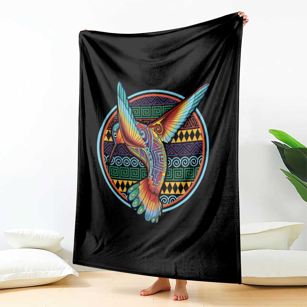 Colorful Geometric Tribal Hummingbird Throw Blanket Southwest Pattern Graphic TS12 Print Your Wear