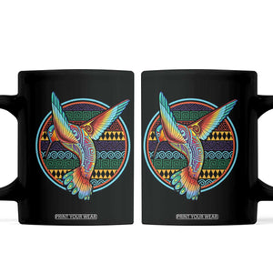 Colorful Geometric Tribal Hummingbird Coffee Mug Southwest Pattern Graphic TS12 Black Print Your Wear
