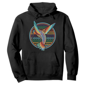 Colorful Geometric Tribal Hummingbird Hoodie Southwest Pattern Graphic TS12 Black Print Your Wear