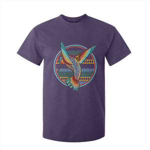Colorful Geometric Tribal Hummingbird T Shirt For Kid Southwest Pattern Graphic TS12 Purple Print Your Wear