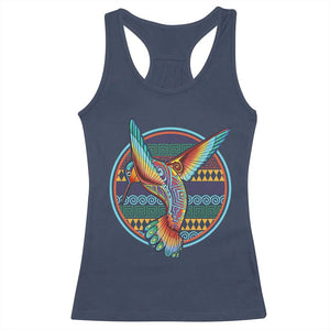 Colorful Geometric Tribal Hummingbird Racerback Tank Top Southwest Pattern Graphic TS12 Navy Print Your Wear