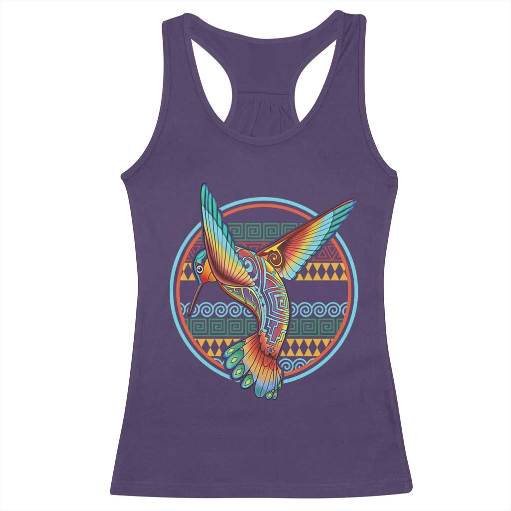 Colorful Geometric Tribal Hummingbird Racerback Tank Top Southwest Pattern Graphic TS12 Purple Print Your Wear