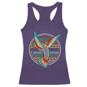 Colorful Geometric Tribal Hummingbird Racerback Tank Top Southwest Pattern Graphic TS12 Purple Print Your Wear