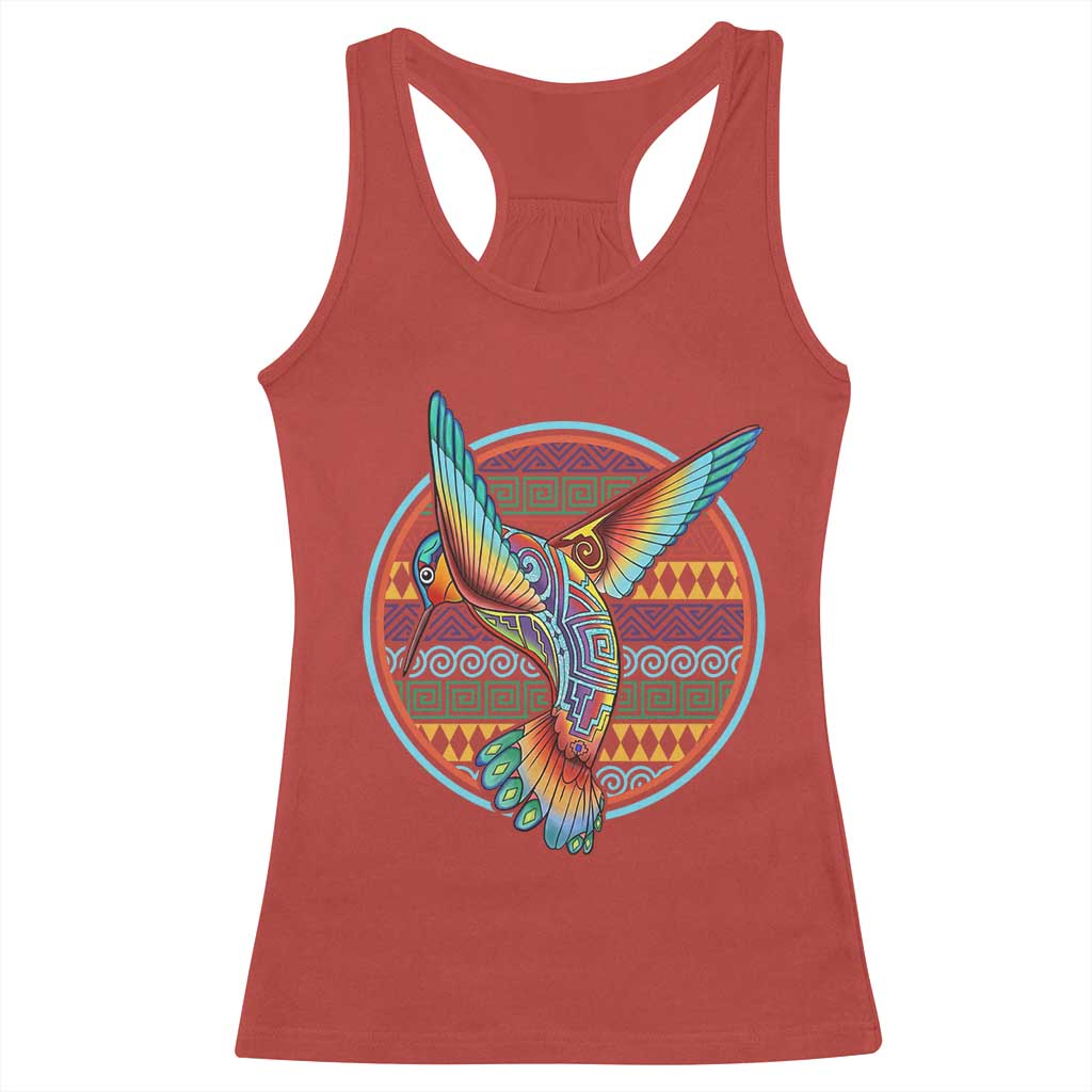 Colorful Geometric Tribal Hummingbird Racerback Tank Top Southwest Pattern Graphic TS12 Red Print Your Wear