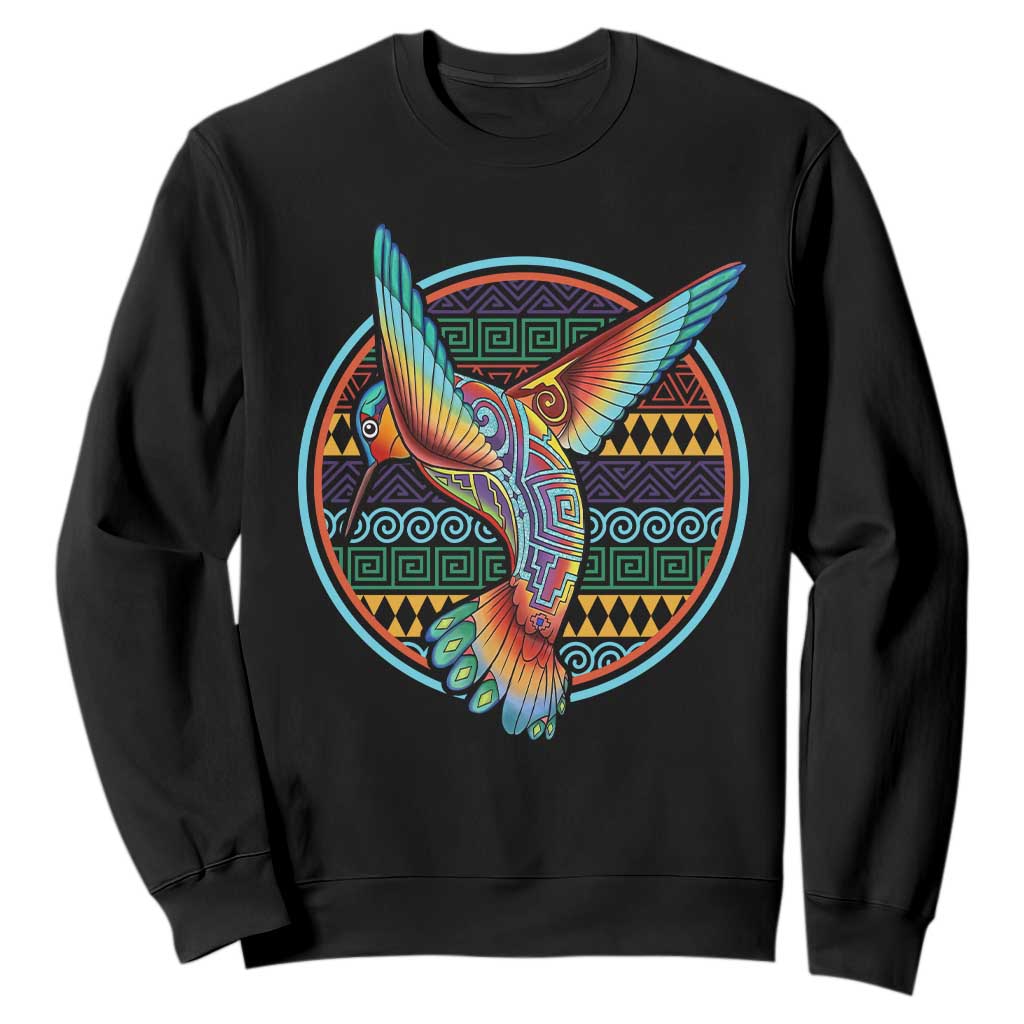 Colorful Geometric Tribal Hummingbird Sweatshirt Southwest Pattern Graphic TS12 Black Print Your Wear