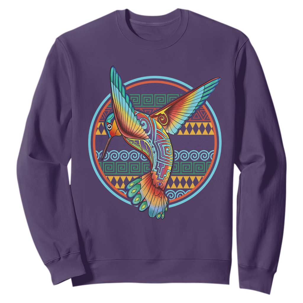 Colorful Geometric Tribal Hummingbird Sweatshirt Southwest Pattern Graphic TS12 Purple Print Your Wear