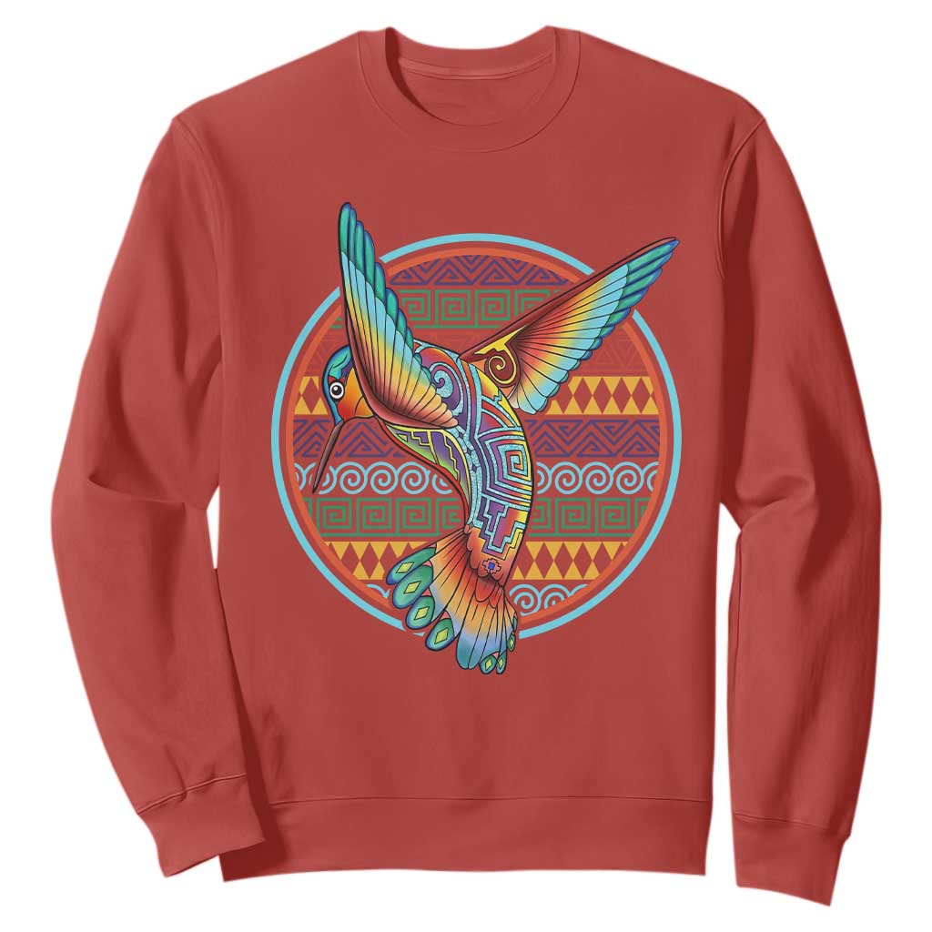 Colorful Geometric Tribal Hummingbird Sweatshirt Southwest Pattern Graphic TS12 Red Print Your Wear