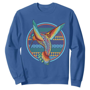 Colorful Geometric Tribal Hummingbird Sweatshirt Southwest Pattern Graphic TS12 Royal Blue Print Your Wear