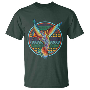 Colorful Geometric Tribal Hummingbird T Shirt Southwest Pattern Graphic TS12 Dark Forest Green Print Your Wear