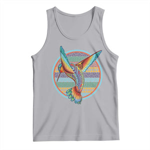 Colorful Geometric Tribal Hummingbird Tank Top Southwest Pattern Graphic TS12 Athletic Heather Print Your Wear