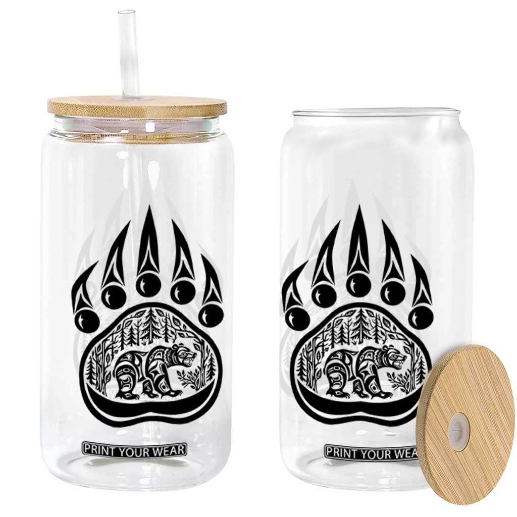 Native Inspired Alaska Grizzly Bear Glass Can Pacific Northwest Pride TS12 Print Your Wear