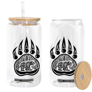 Native Inspired Alaska Grizzly Bear Glass Can Pacific Northwest Pride TS12 Print Your Wear