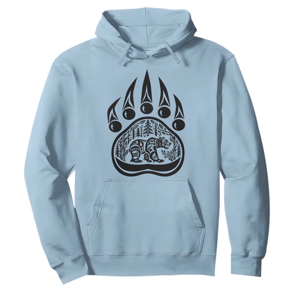 Native Inspired Alaska Grizzly Bear Hoodie Pacific Northwest Pride TS12 Light Blue Print Your Wear