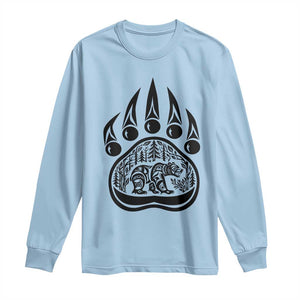 Native Inspired Alaska Grizzly Bear Long Sleeve Shirt Pacific Northwest Pride TS12 Light Blue Print Your Wear