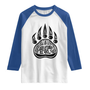 Native Inspired Alaska Grizzly Bear Raglan Shirt Pacific Northwest Pride TS12 White Royal Print Your Wear