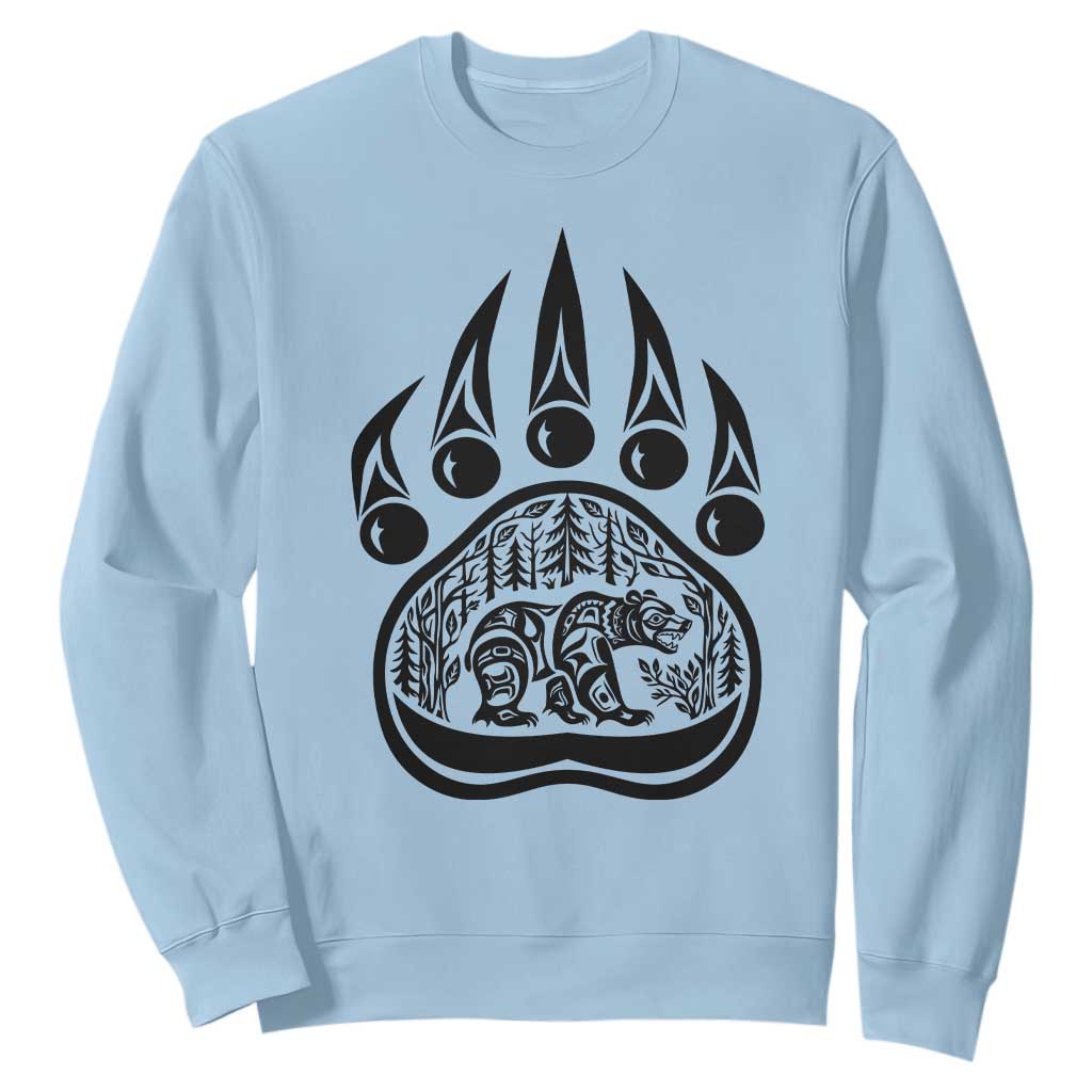 Native Inspired Alaska Grizzly Bear Sweatshirt Pacific Northwest Pride TS12 Light Blue Print Your Wear