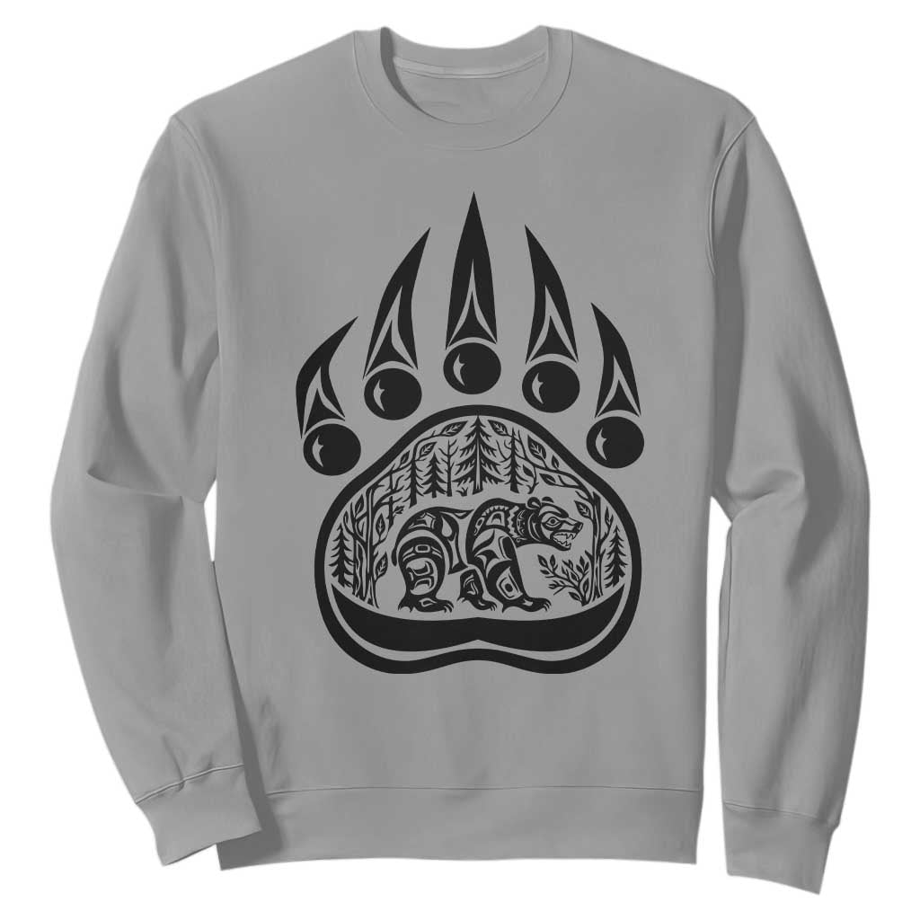 Native Inspired Alaska Grizzly Bear Sweatshirt Pacific Northwest Pride TS12 Sport Gray Print Your Wear