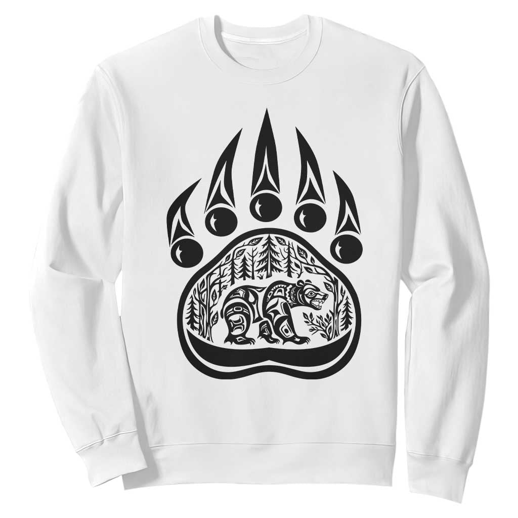 Native Inspired Alaska Grizzly Bear Sweatshirt Pacific Northwest Pride TS12 White Print Your Wear