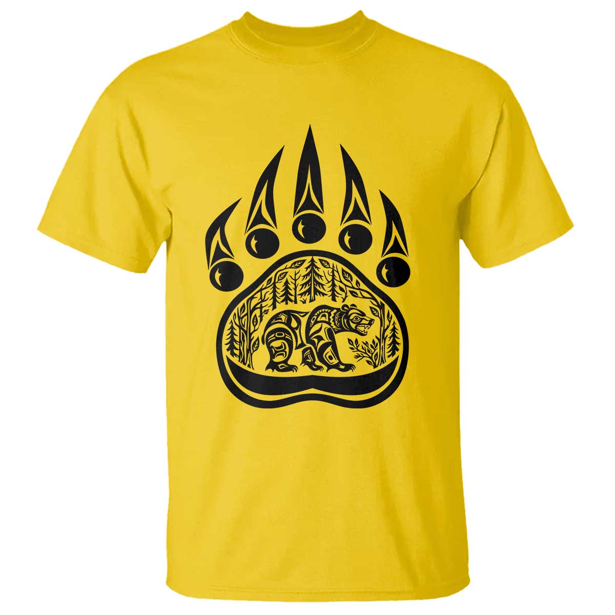 Native Inspired Alaska Grizzly Bear T Shirt Pacific Northwest Pride TS12 Daisy Print Your Wear