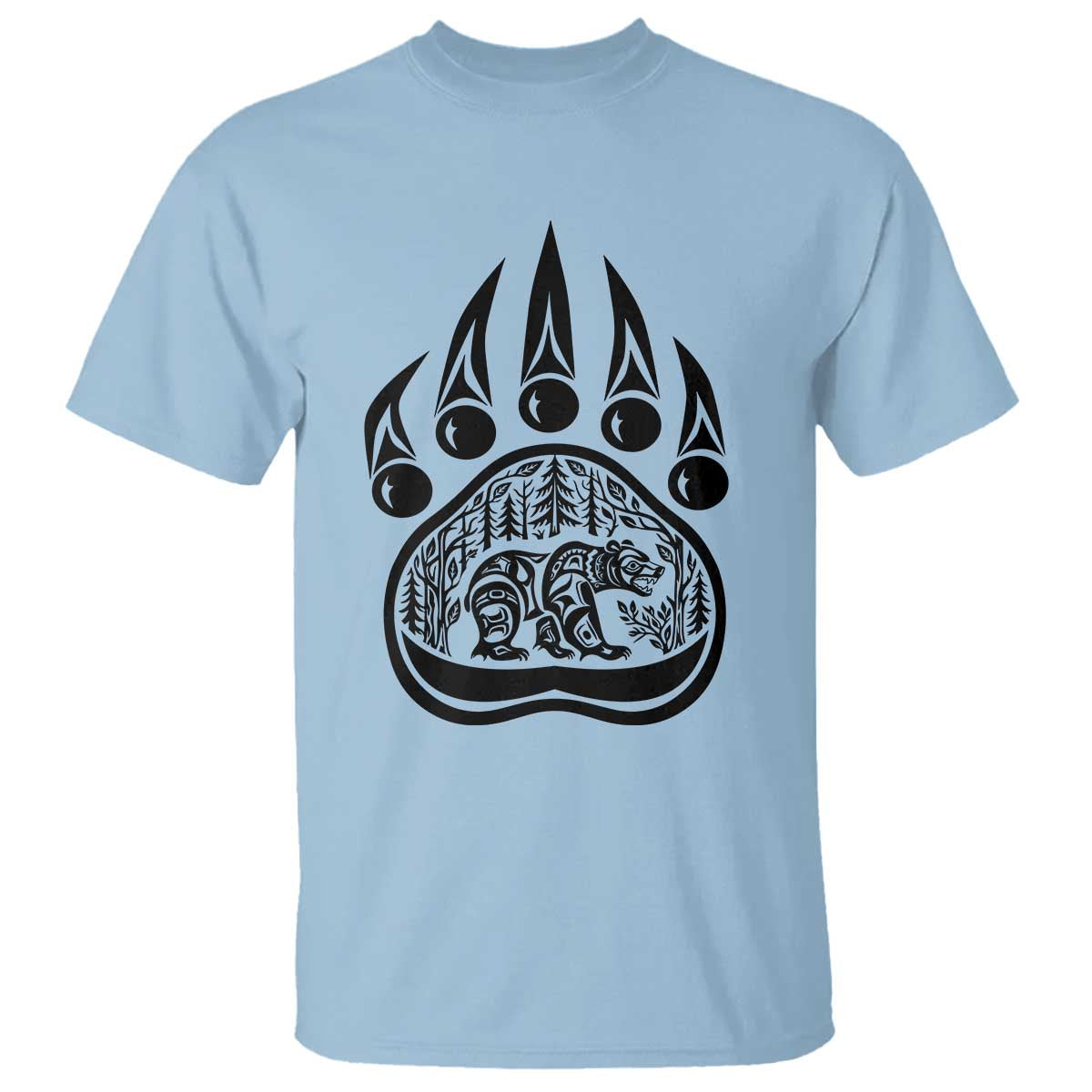 Native Inspired Alaska Grizzly Bear T Shirt Pacific Northwest Pride TS12 Light Blue Print Your Wear