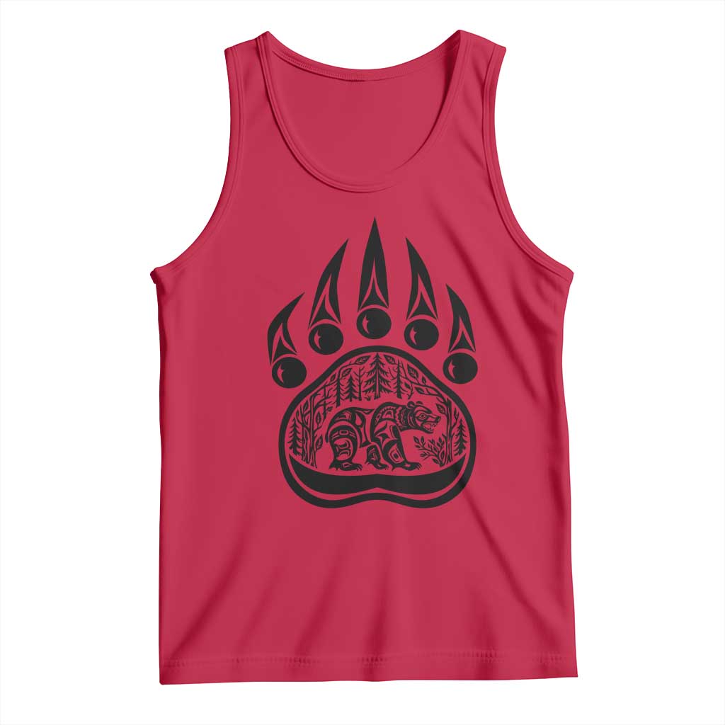 Native Inspired Alaska Grizzly Bear Tank Top Pacific Northwest Pride TS12 Red Print Your Wear