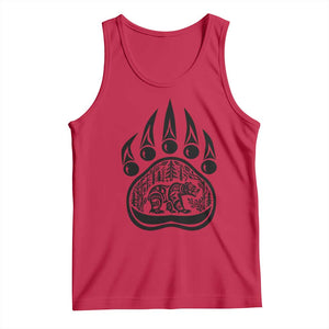 Native Inspired Alaska Grizzly Bear Tank Top Pacific Northwest Pride TS12 Red Print Your Wear