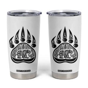 Native Inspired Alaska Grizzly Bear Tumbler Cup Pacific Northwest Pride TS12 White Print Your Wear