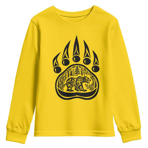 Native Inspired Alaska Grizzly Bear Youth Sweatshirt Pacific Northwest Pride TS12 Daisy Print Your Wear